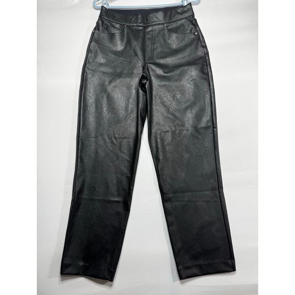 Spanx Women's Faux Leather Black Pull On Pants - Size M (29x27) - Picture 1 of 5